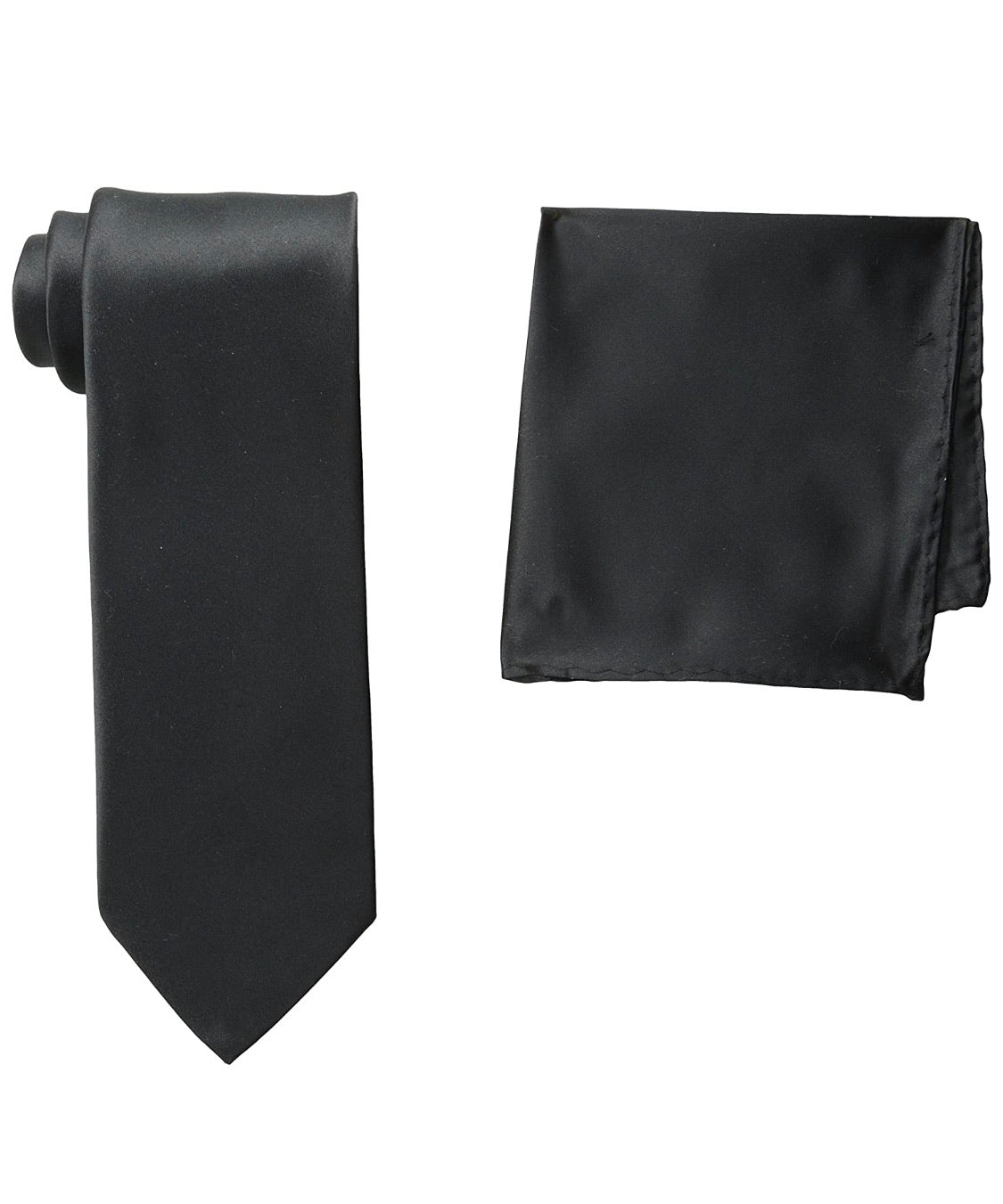 Stacy Adams Solid Black Tie and Hanky - On Time Fashions Tuscaloosa