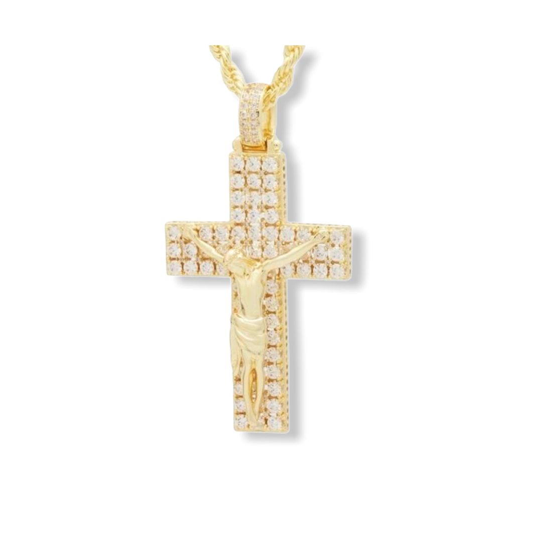 KING ICE: Notorious BIG 14K Crucifix Necklace - On Time Fashions Tuscaloosa