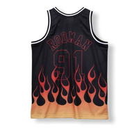 MITCHELL & NESS:  Bulls Rodman Flames Swingman Jersey