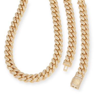 KING ICE: 12mm Iced Miami Cuban Chain
