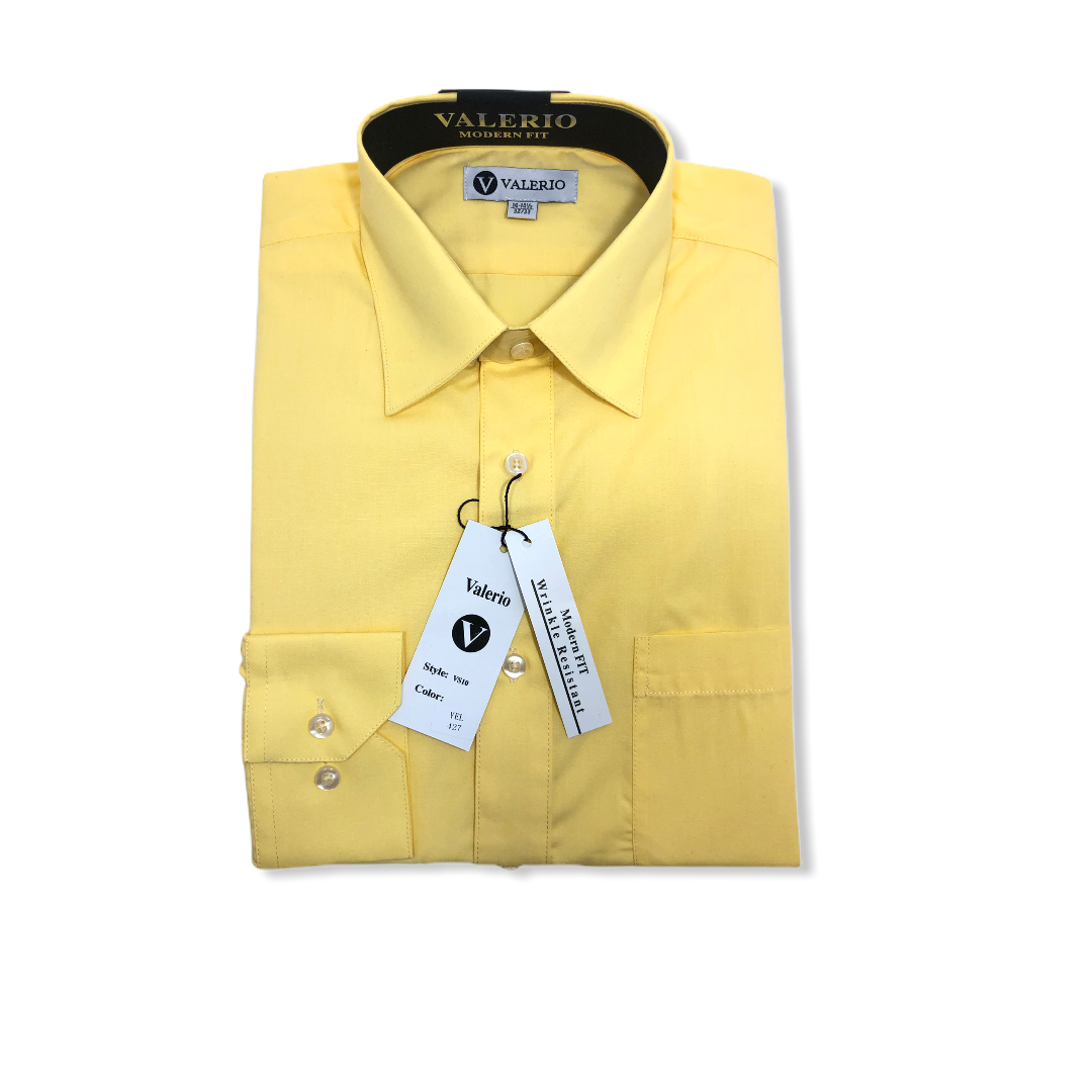 Valerio Yellow Dress Shirt - On Time Fashions Tuscaloosa