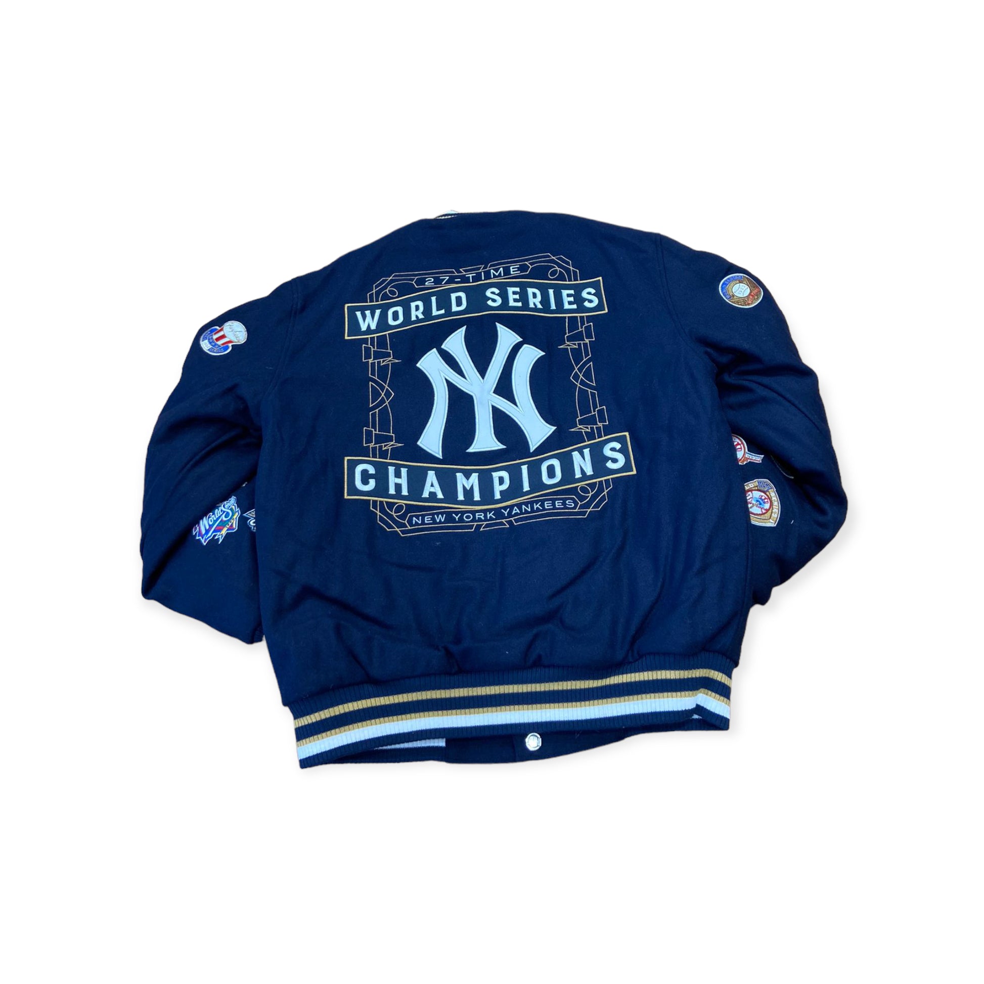 New York Yankees JH Design Wool Full-Button Jacket - Navy