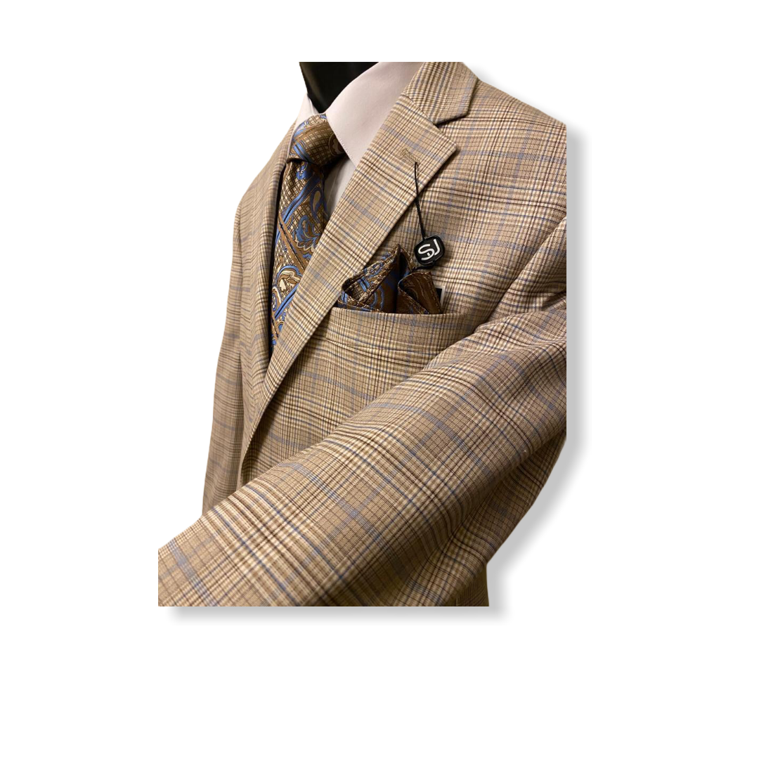 Sean John Plaid 2pc. Suit - On Time Fashions Tuscaloosa