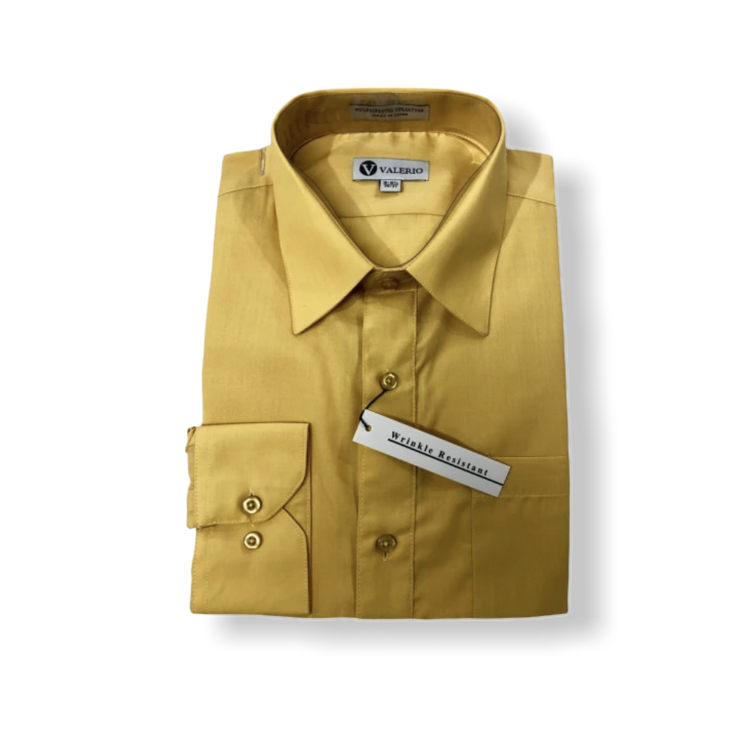 Valerio Gold Dress Shirt - On Time Fashions Tuscaloosa