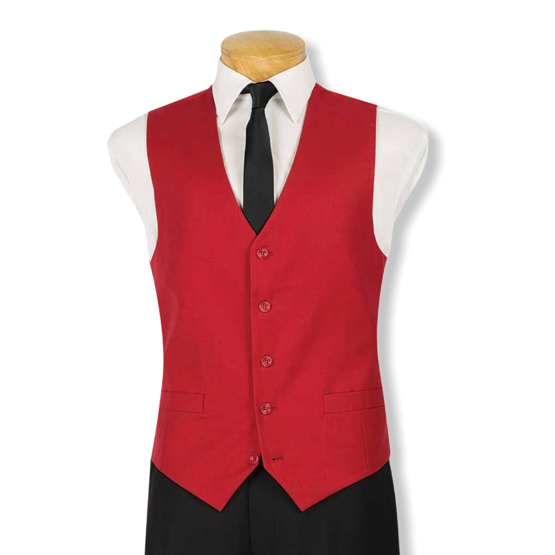 Vinci Mens Red Suit Vest OV-900
