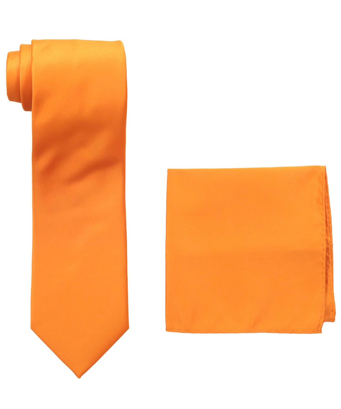 Stacy Adams Solid Orange Tie and Hanky - On Time Fashions Tuscaloosa