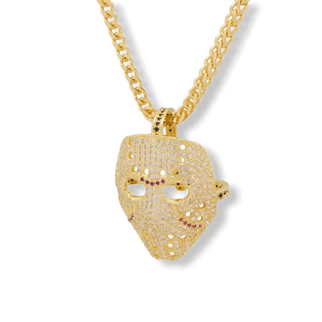 KING ICE: 14K Hockey Mask Necklace