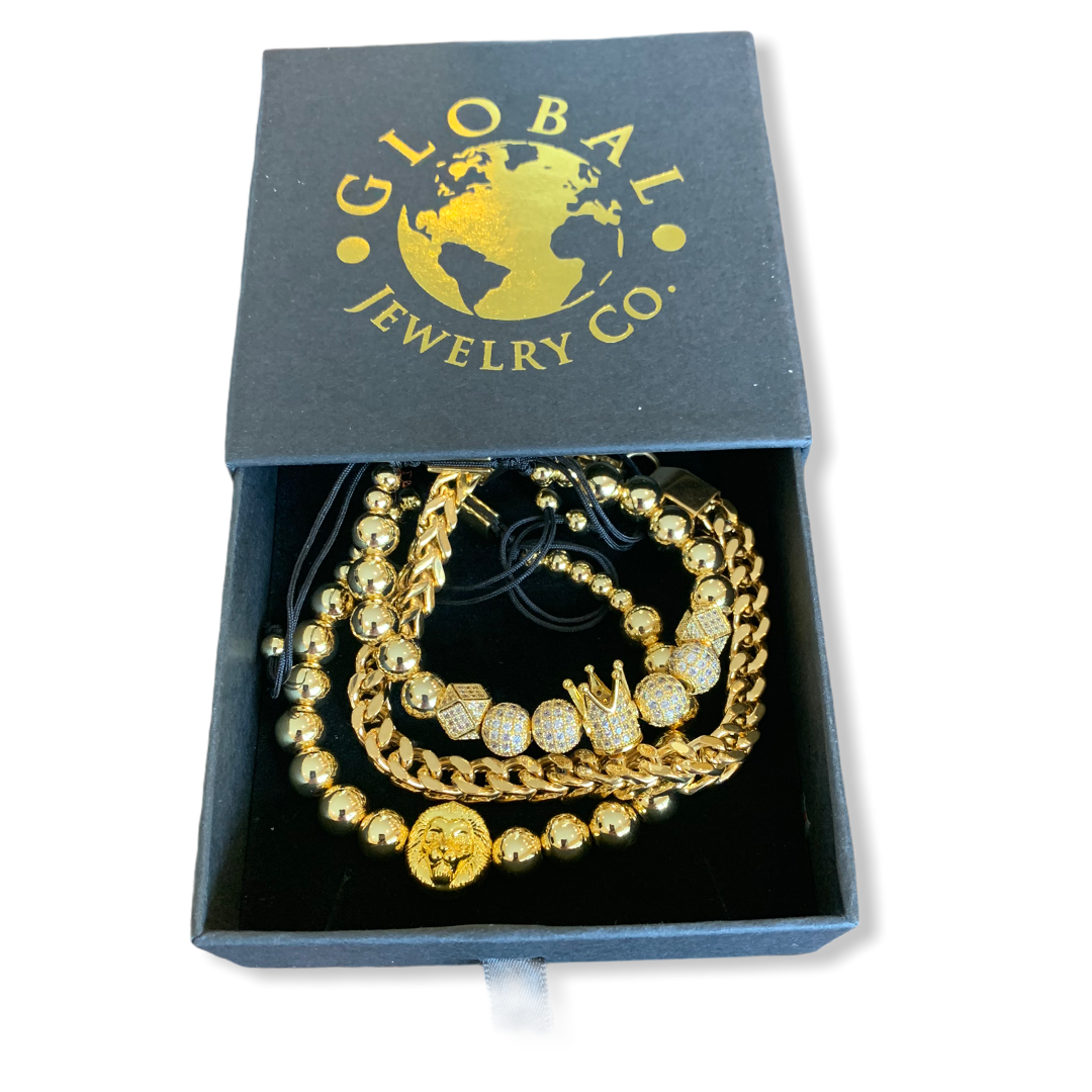 GLOBAL JEWELRY: Gold Luxe Bracelets WA37 - On Time Fashions Tuscaloosa