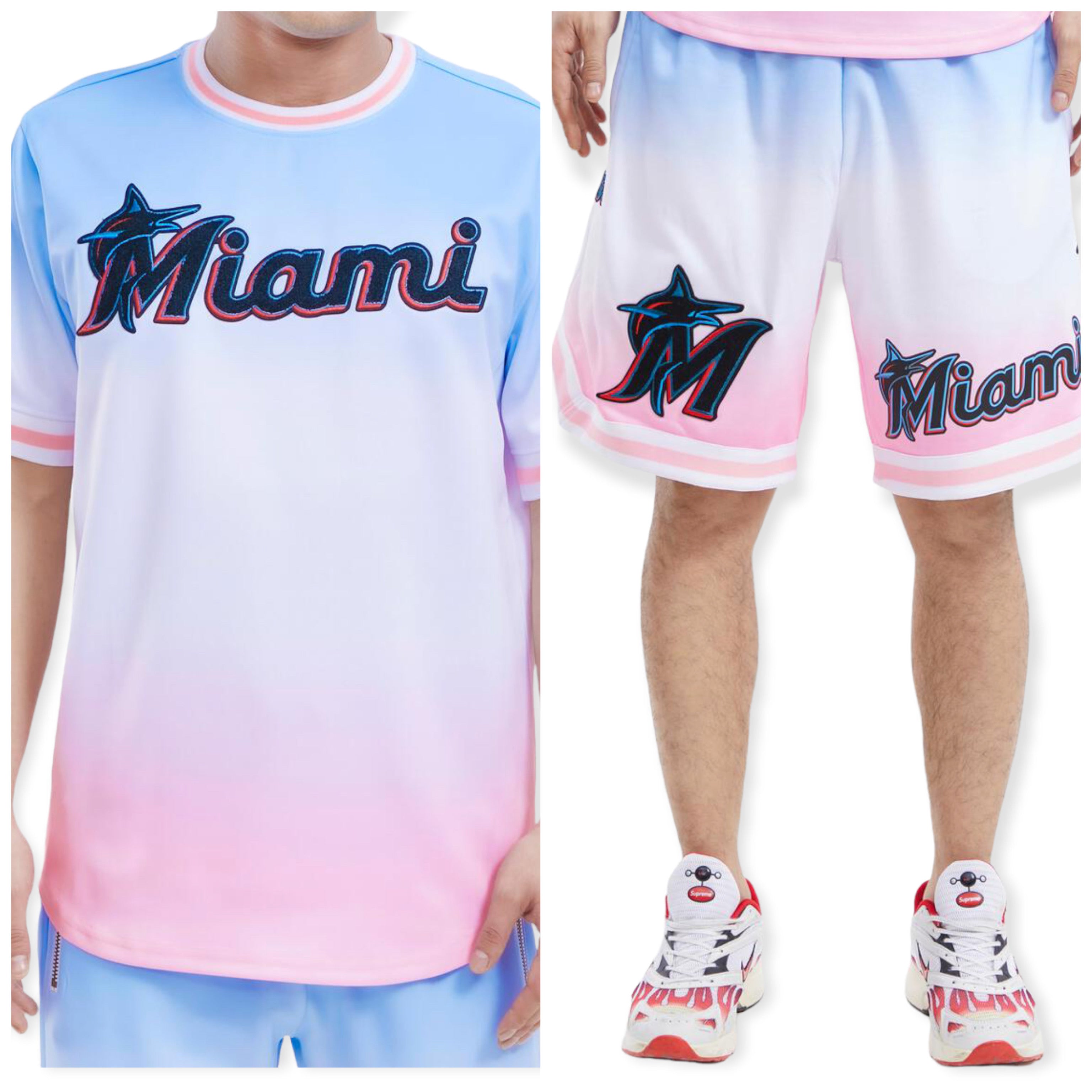 PRO STANDARD: Miami Marlins Ombre Short Set