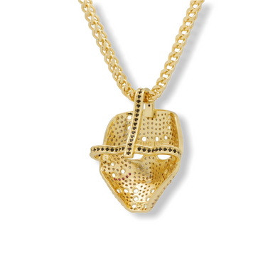 KING ICE: 14K Hockey Mask Necklace