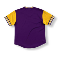 Mitchell & Ness: Los Angeles Lakers Mesh V-Neck - On Time Fashions Tuscaloosa