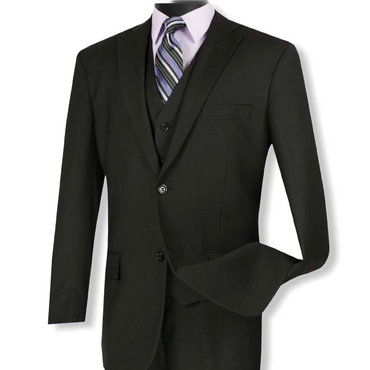 VINCI: 3pc. Solid Vested Suit V2TR - On Time Fashions Tuscaloosa