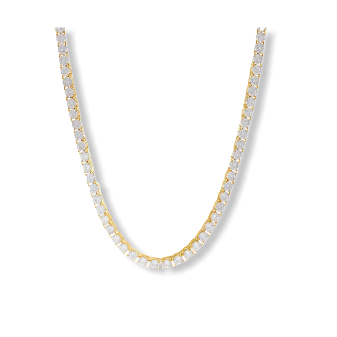 KING ICE: 4mm 14K Gold Single Row Tennis Chain - On Time Fashions Tuscaloosa