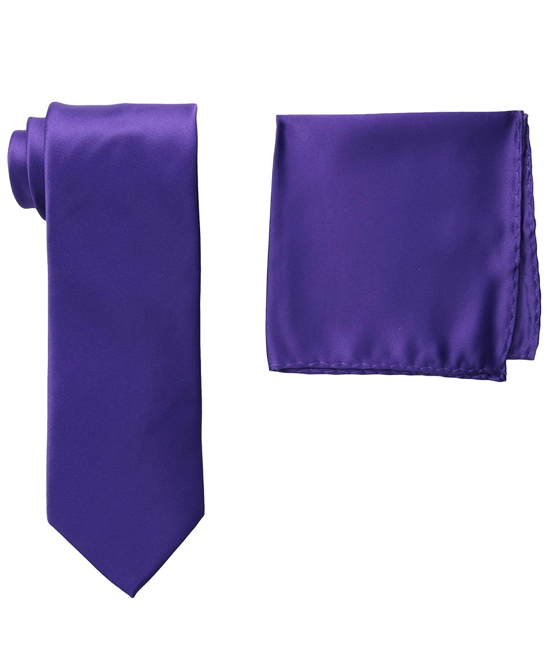 Stacy Adams Solid Purple Tie and Hanky - On Time Fashions Tuscaloosa