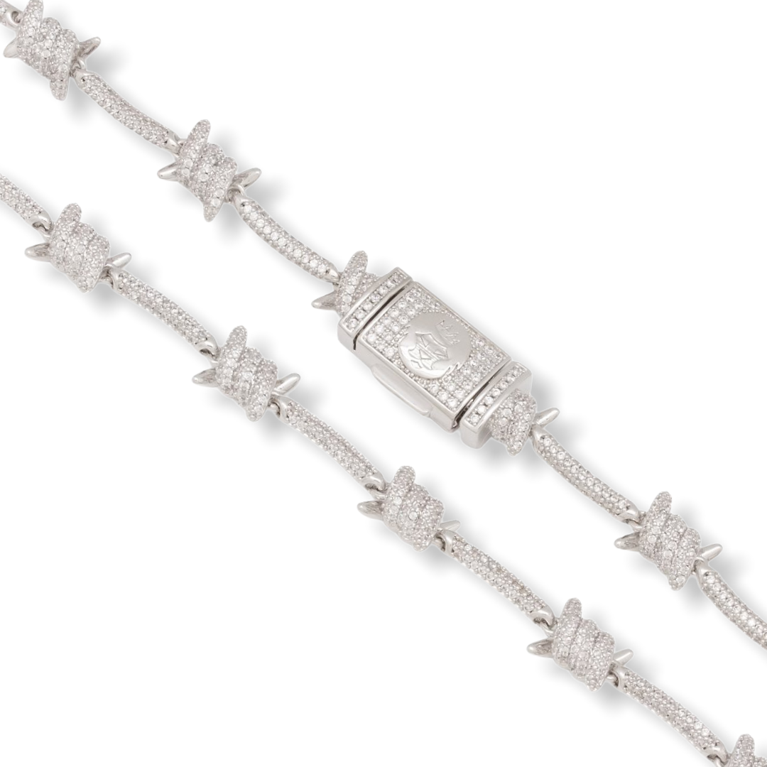 KING ICE: 10MM Iced Barbed Wire Chain
